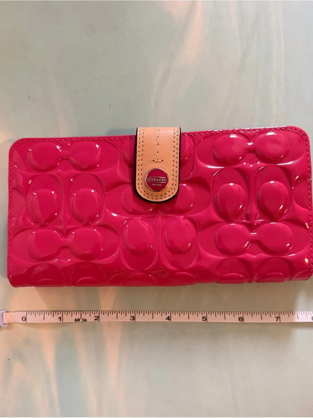 Coach Patent Leather Tote Bag with Pink Wallet
